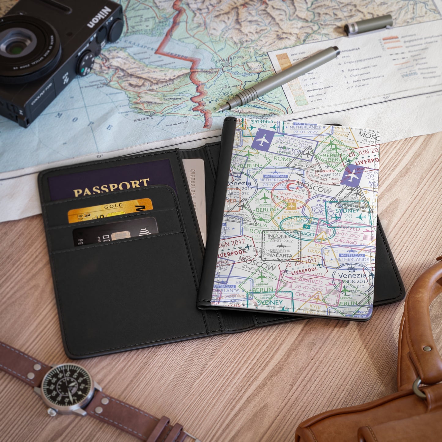 Cover del Pasaporte con Estampas