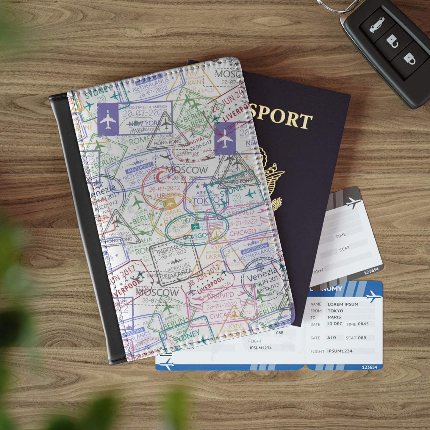 Cover del Pasaporte con Estampas
